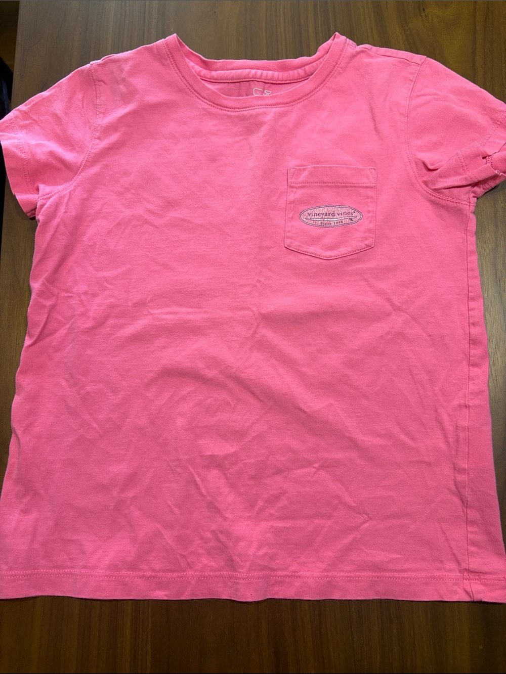 Vineyard Vines Girls' Pocket Tee in Hot Pink